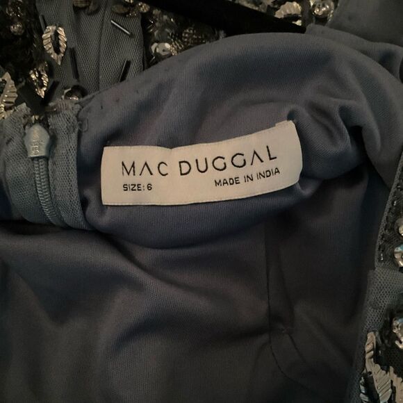 Mac Duggal 5477 Womens Floral Embellished Scoop Neck Evening Gown Dress - Picture 14 of 16